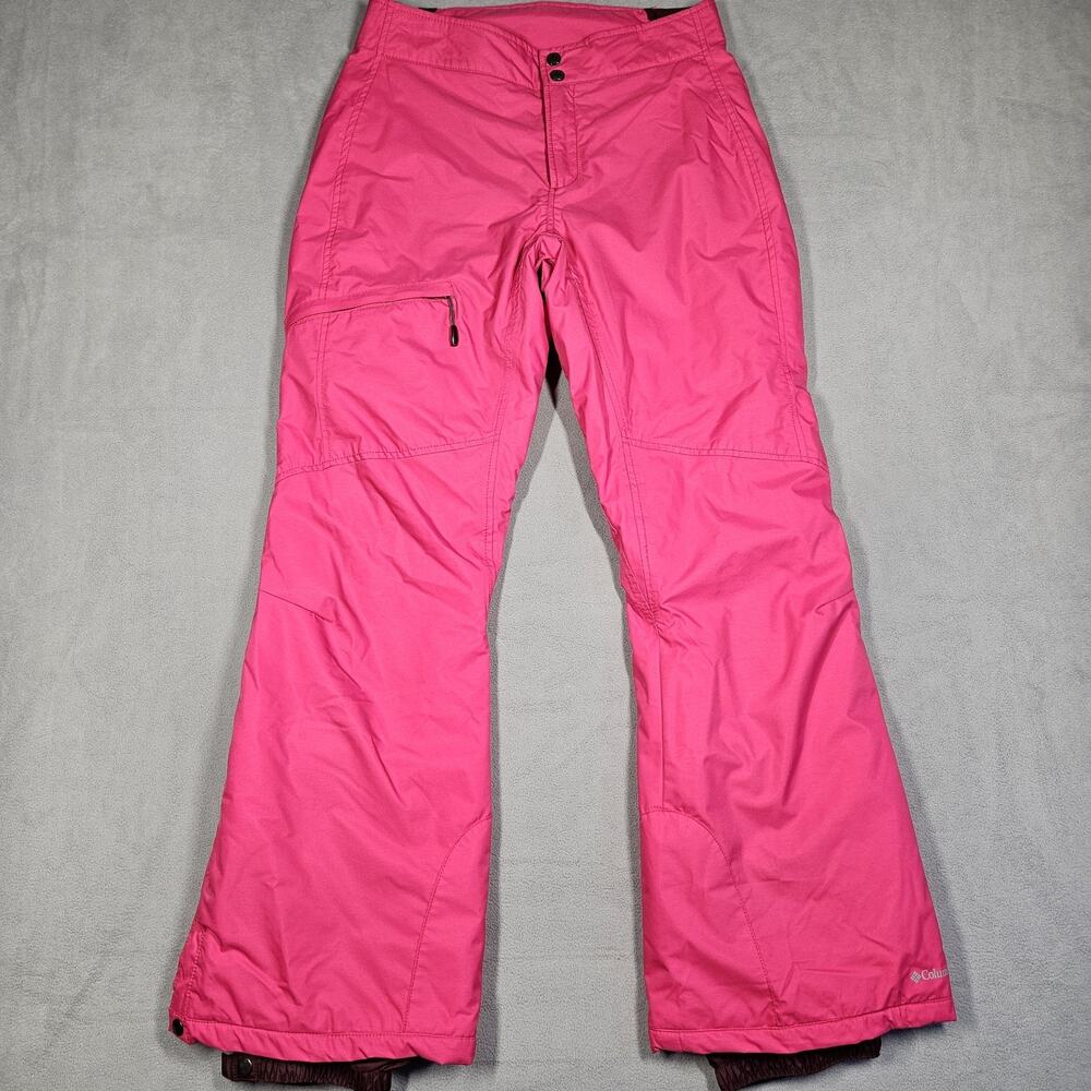 Columbia Bugaboo Omni-Tech Ski Snow Pants Womens Medium Pink Adjustable Waist‎